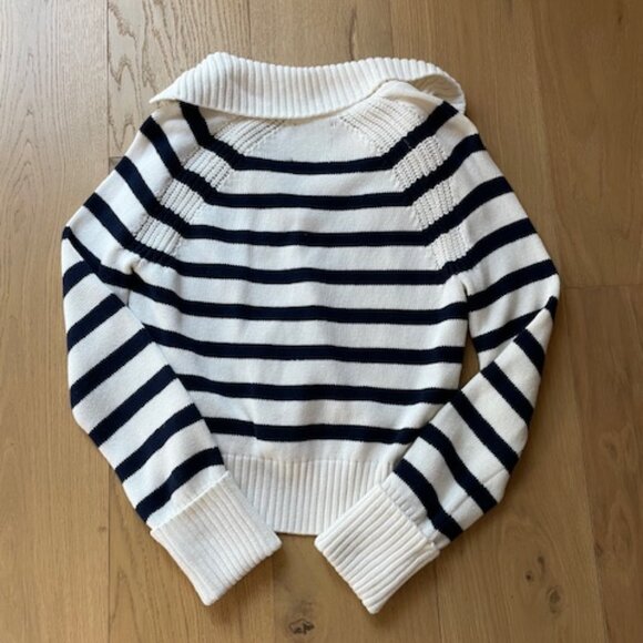 Abercrombie Striped Notch-Neck Sweater Size XS - Picture 3 of 7